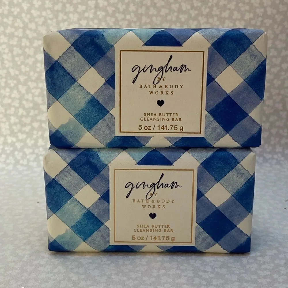 Bath and Body Works Gingham Shea Butter Cleansing Bar Qty:2 5 Oz each.